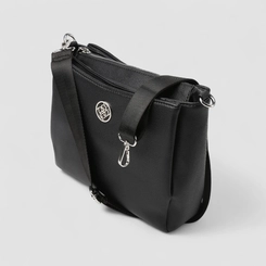 Bolsa Tiracolo Média Penélope Detalhe Divisórias Preto