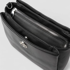 Bolsa Tiracolo Média Penélope Detalhe Divisórias Preto