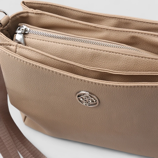 Bolsa Tiracolo Média Penélope Detalhe Divisórias Marrom