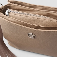 Bolsa Tiracolo Média Penélope Detalhe Divisórias Marrom