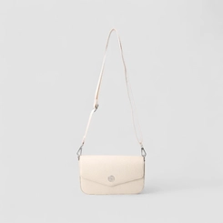 Bolsa Satchel Tiracolo Penélope Envelope Texturizada Off White
