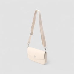 Bolsa Satchel Tiracolo Penélope Envelope Texturizada Off White