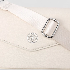 Bolsa Satchel Tiracolo Penélope Envelope Texturizada Off White