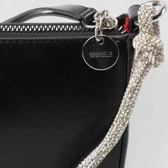 Bolsa Baguete Pequena Gabriela Alça Nó & Strass Preto
