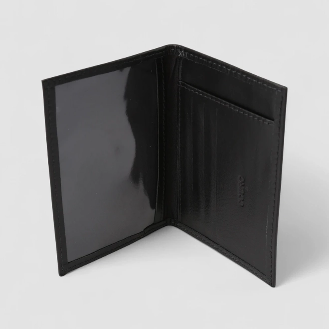 Carteira Unissex STZ Couro Bolso Frontal Preta
