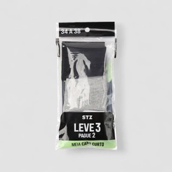 Kit Meia Cano Curto STZ Leve 3 Pague 2 34-38 Cores Sortidas