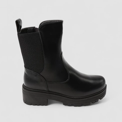 Bota Chelsea Feminina Mooncity Tratorada Preto