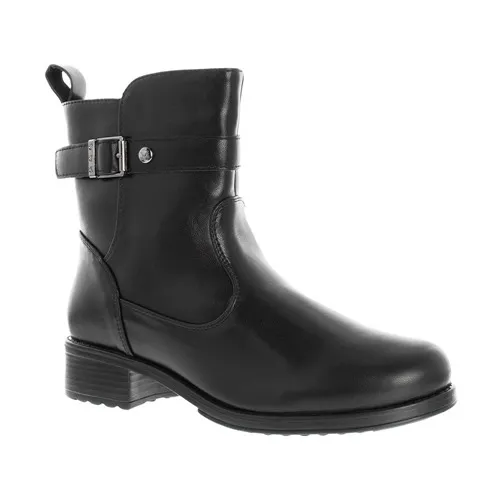 Ankle Boot Mooncity Salto Bloco Detalhe Fivela Preto