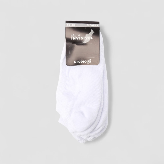 Kit Meia Invisível STZ 3 Pares 39-44 Branca
