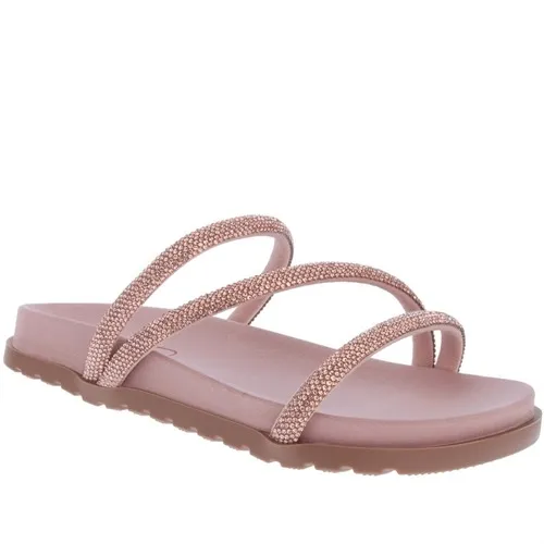 Sandália Infantil Gabrielinha Flatform Tiras Strass Rosé