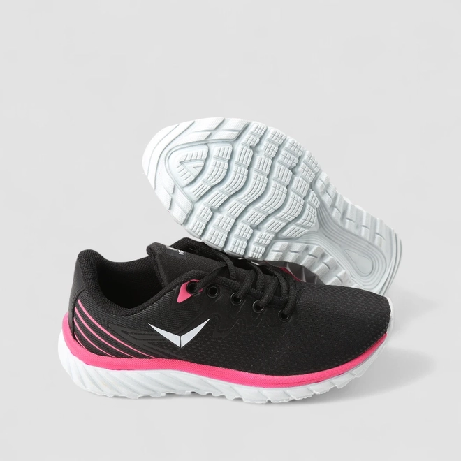 Tênis Vertus Esportivo Feminino Tecido Neon Preto