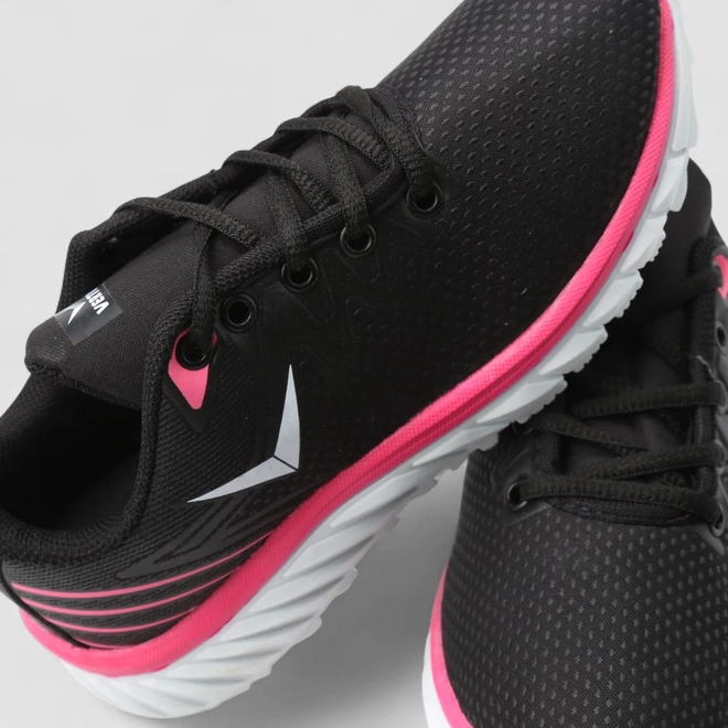 Tênis Vertus Esportivo Feminino Tecido Neon Preto