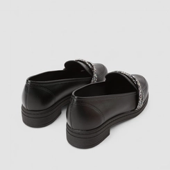 Mocassim Loafer Feminino Beira Rio Strass Trancado Preto