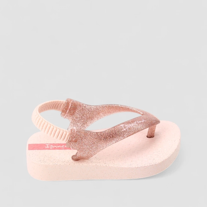 Chinelo Baby Ipanema Elástico Glitter Rosé