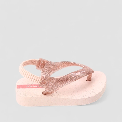 Chinelo Baby Ipanema Elástico Glitter Rosé