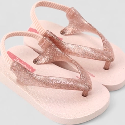Chinelo Baby Ipanema Elástico Glitter Rosé