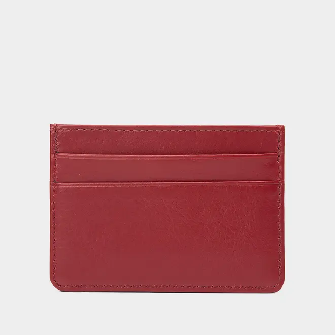 Porta Cartão Gabriela Couro Vermelho
