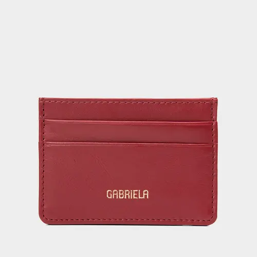 Porta Cartão Gabriela Couro Vermelho