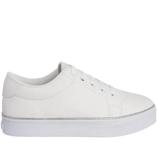 Tênis Penélope Casual Feminino Metalizado Glitter Branco