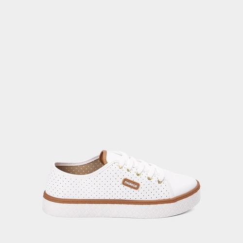 Tênis Casual Feminino Moleca Perfuros Branco