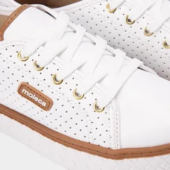 Tênis Casual Feminino Moleca Perfuros Branco