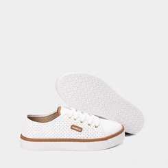 Tênis Casual Feminino Moleca Perfuros Branco