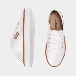 Tênis Casual Feminino Moleca Perfuros Branco