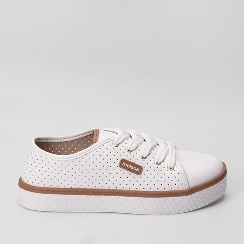 Tênis Moleca Casual Perfuros & Tressê Branco
