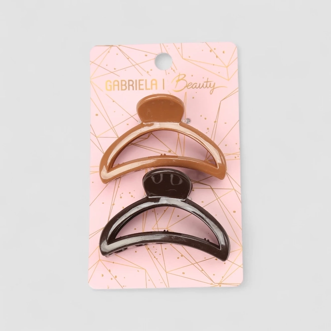 Kit 2 Prendedores De Cabelo Gabriela Beauty Marrom