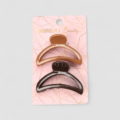 Kit 2 Prendedores De Cabelo Gabriela Beauty Marrom