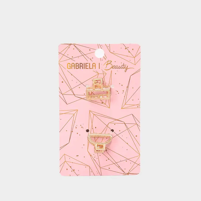 KIt 2 Prendedores De Cabelo Gabriela Beauty Ouro