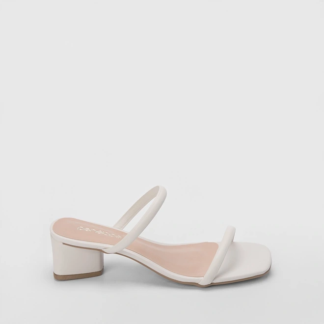 Tamanco Feminino Penélope Salto Geométrico Off White
