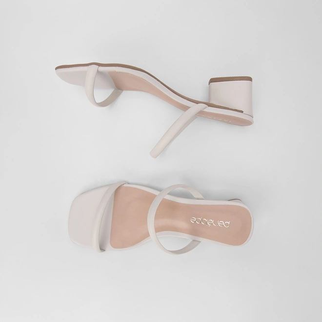 Tamanco Feminino Penélope Salto Geométrico Off White