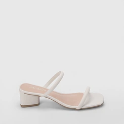 Tamanco Feminino Penélope Salto Geométrico Off White