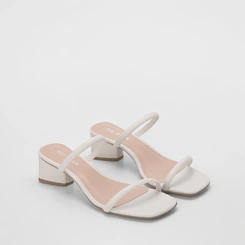 Tamanco Feminino Penélope Salto Geométrico Off White