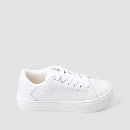 Tênis Penélope Flatform Feminino Detalhe Recortes Branco