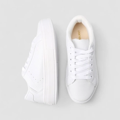 Tênis Penélope Flatform Feminino Detalhe Recortes Branco