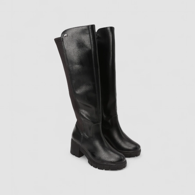 Bota Montaria Via Marte Plataforma Tratorada Tecido Preto