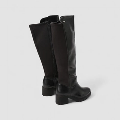 Bota Montaria Via Marte Plataforma Tratorada Tecido Preto