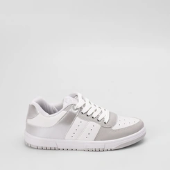 Tênis Ollie Originals Dunky Street Feminino Holográfico Cinza & Branco