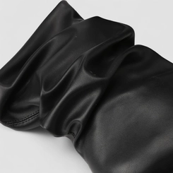 Bota Slouchy Feminina Gabriela Cano Médio Salto Grosso Drapeado Preto