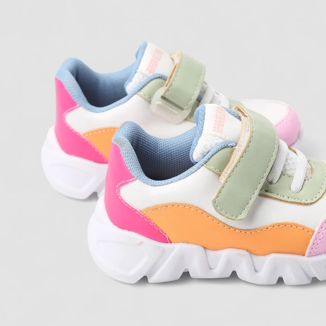 Tênis Infantil Gabrielinha Casual Chunky Tira Contato Recortes Color