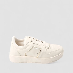 Tênis Penélope Casual Feminino Flatform Tratorado Street Metalizado Off White