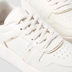 Tênis Penélope Casual Feminino Flatform Tratorado Street Metalizado Off White