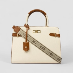 Bolsa Tote Média Gabriela Texturizada Off White
