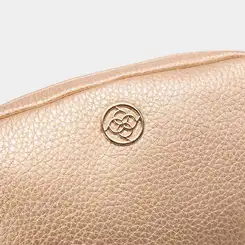Bolsa Transversal Pequena Penélope Texturizada Metalizada Ouro