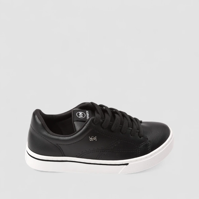 Tênis Via Marte Casual Feminino Pespontos Preto