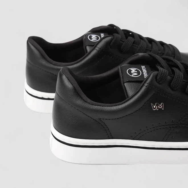 Tênis Via Marte Casual Feminino Pespontos Preto