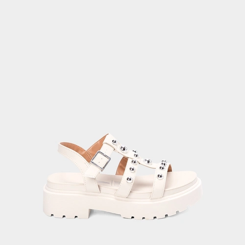 Sandália Vizzano Plataforma Tratorada Fivela Rebites Off White