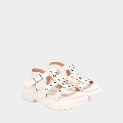 Sandália Vizzano Plataforma Tratorada Fivela Rebites Off White